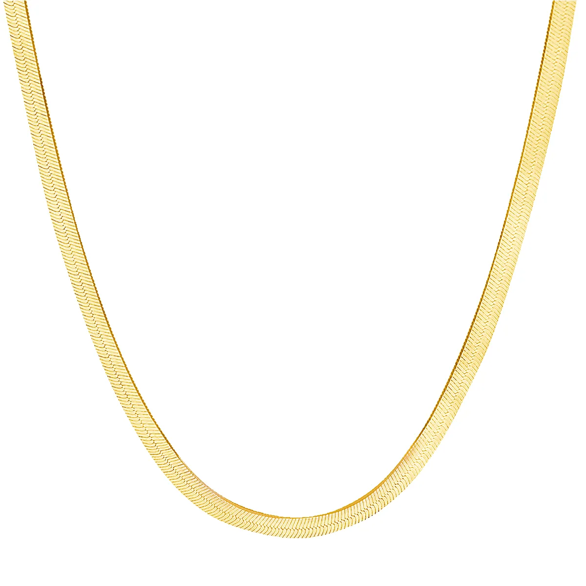 14K Gold Grand Herringbone Necklace 5mm sold by Baby Gold
