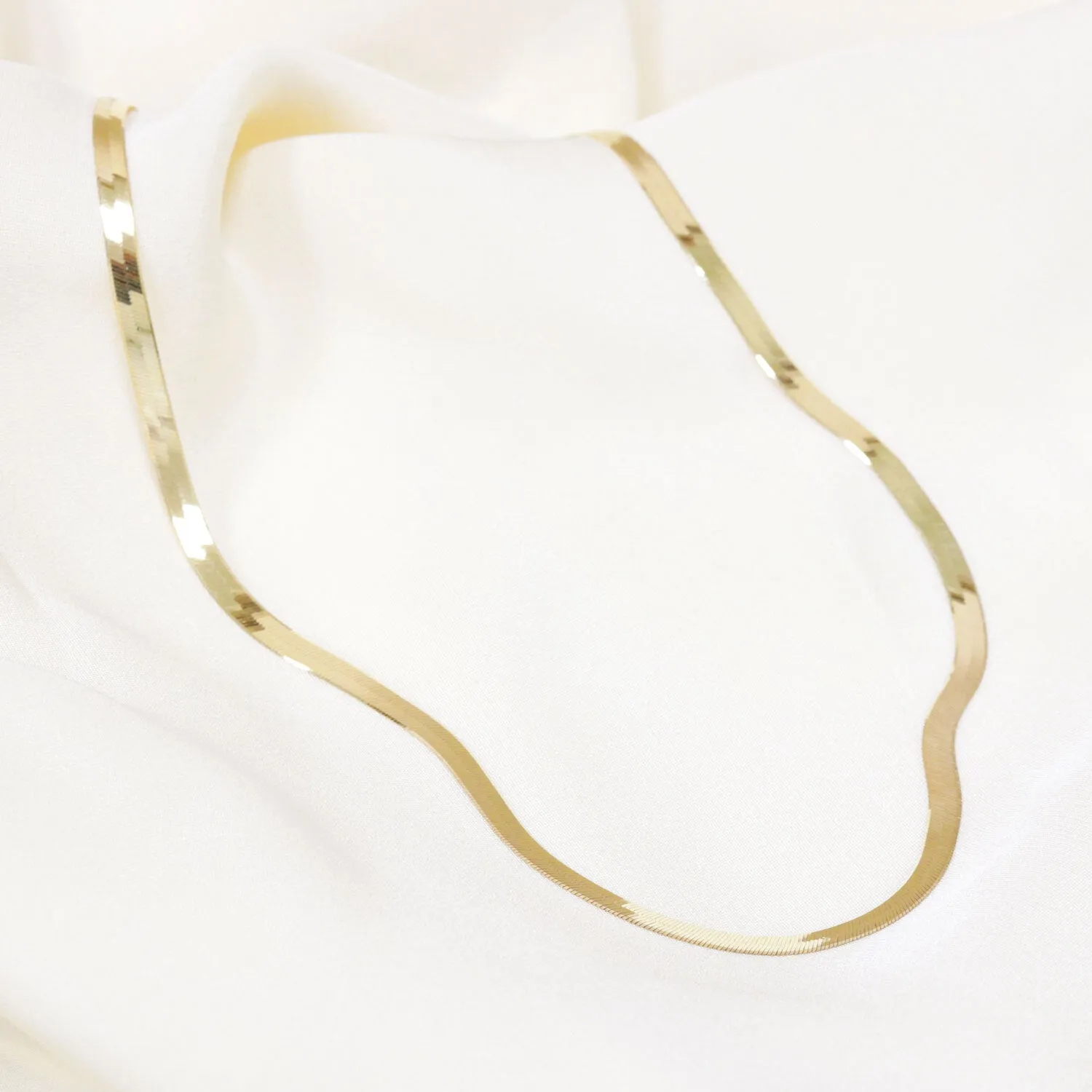 14K Gold Grand Herringbone Necklace 5mm sold by Baby Gold product image thumbnail 2