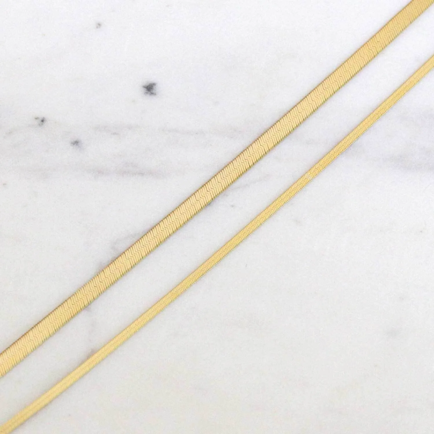 14K Gold Grand Herringbone Necklace 5mm sold by Baby Gold product image thumbnail 3