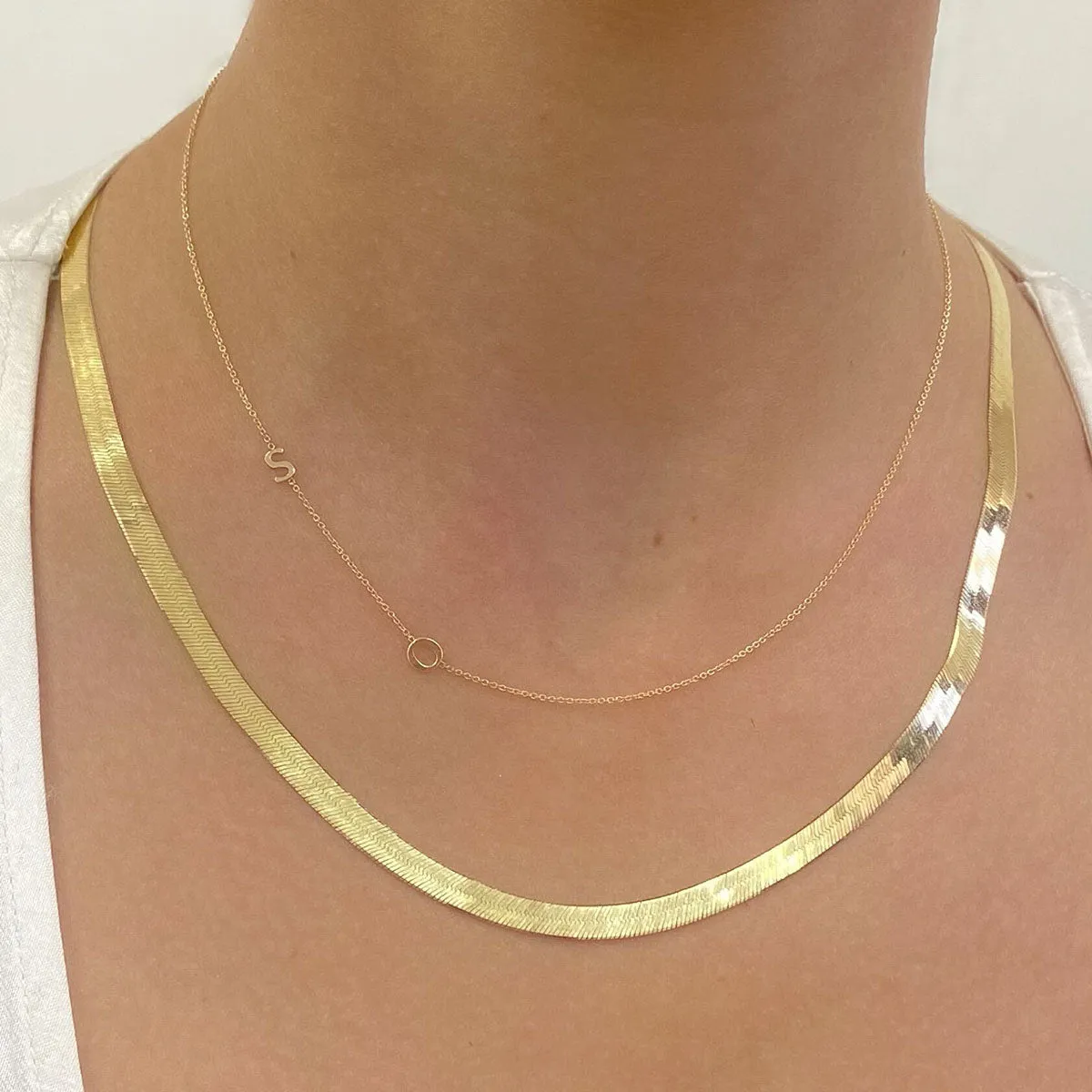 14K Gold Grand Herringbone Necklace 5mm sold by Baby Gold product image thumbnail 5