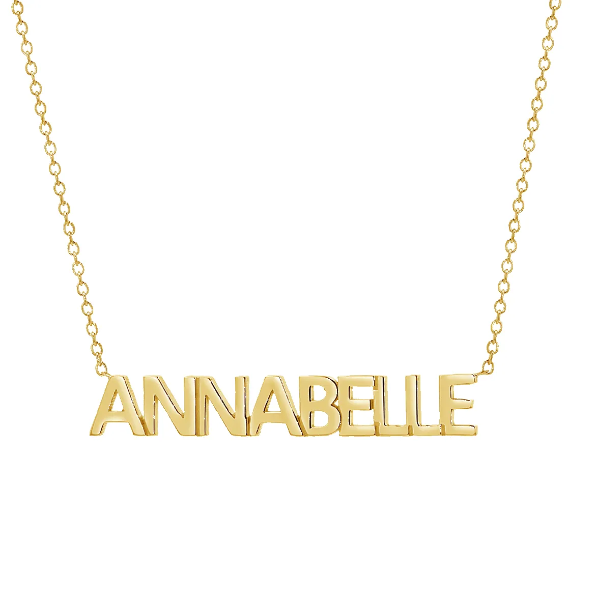 Block Letter Name Necklace sold by Baby Gold
