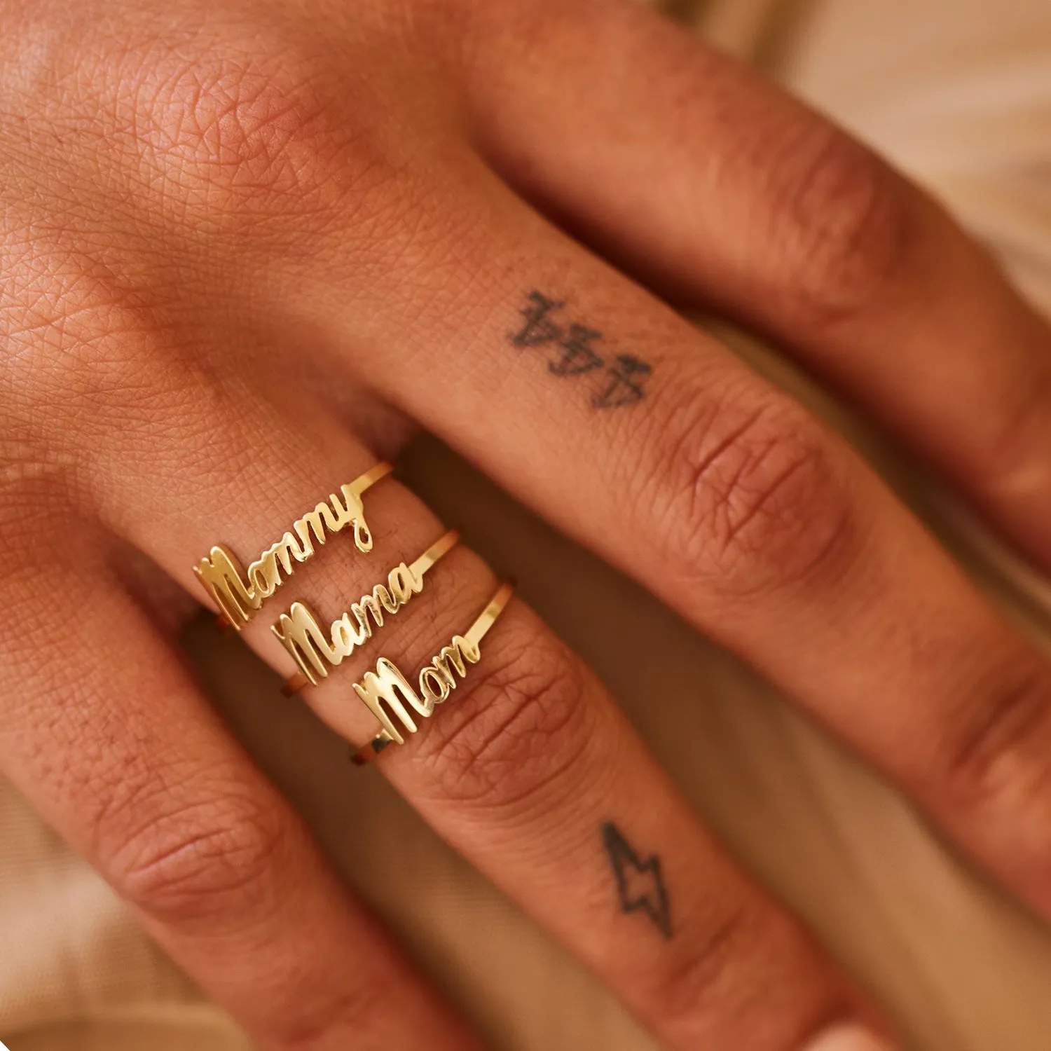 Script Mama Ring sold by Baby Gold product image thumbnail 4
