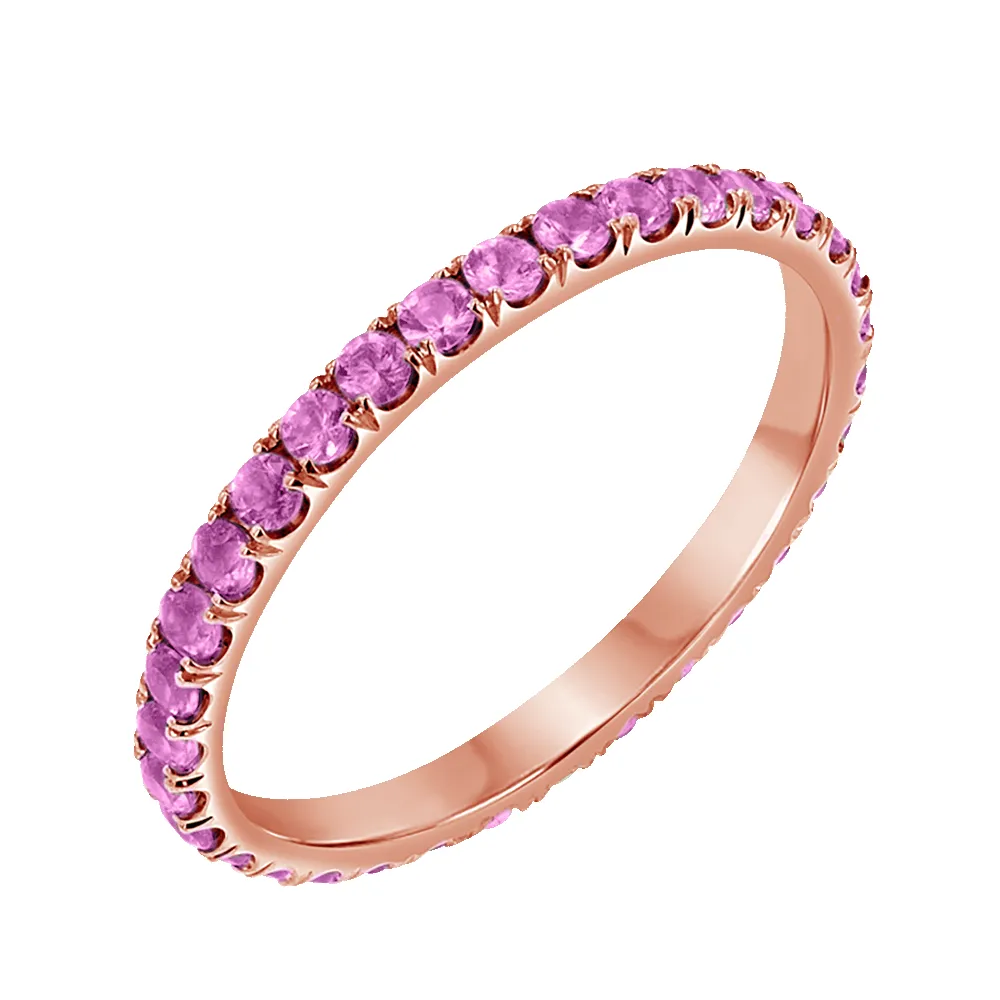 Pink Sapphire U Pave Band sold by Baby Gold product image thumbnail 3