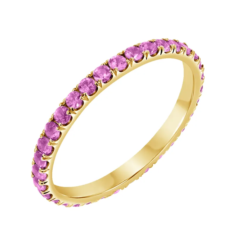 Pink Sapphire U Pave Band sold by Baby Gold