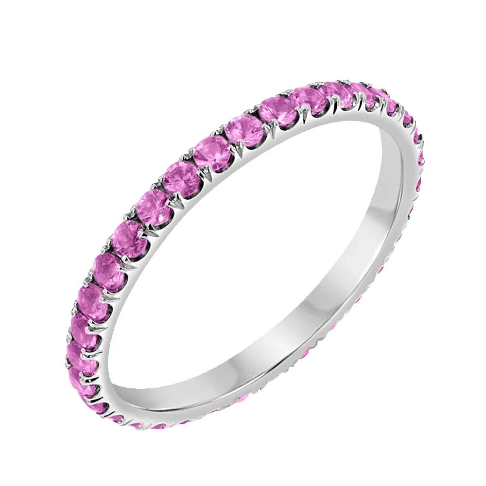Pink Sapphire U Pave Band sold by Baby Gold product image thumbnail 2