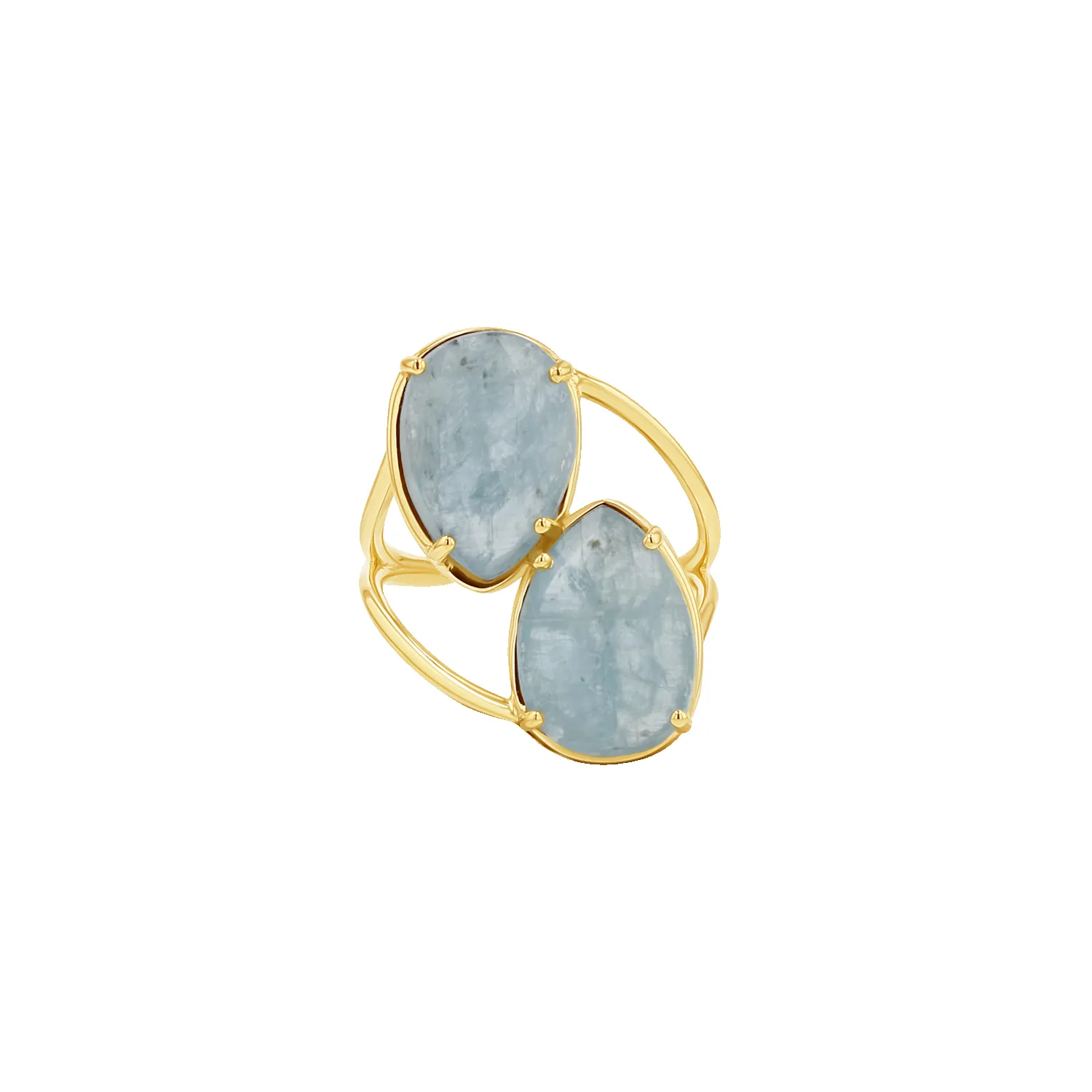 Pear Shape Aquamarine Duo Rose Cut Ring sold by Baby Gold product image thumbnail 4