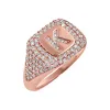 Diamond Pave Initial Signet Ring sold by Baby Gold