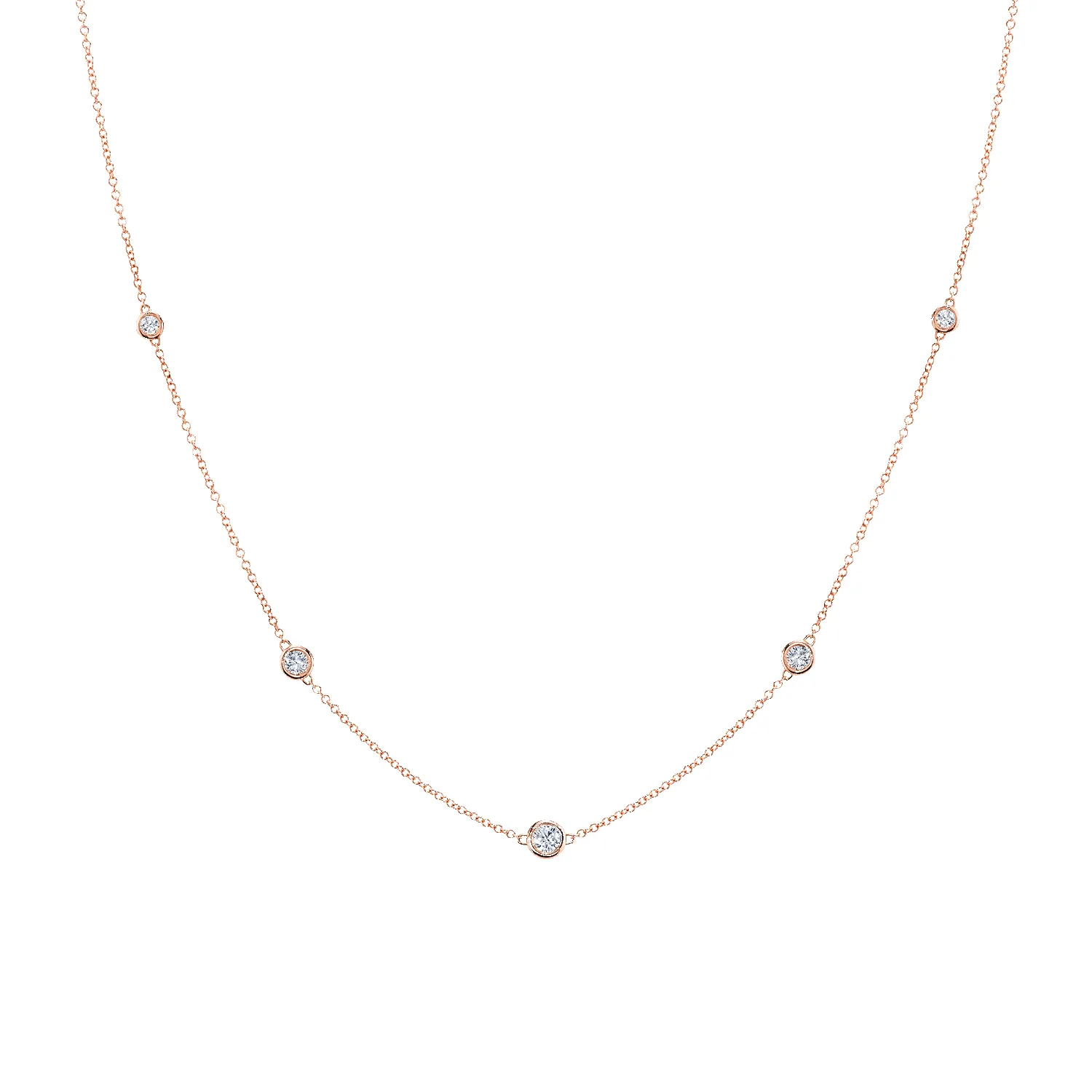 Diamond Bezel Strand Necklace sold by Baby Gold product image thumbnail 3