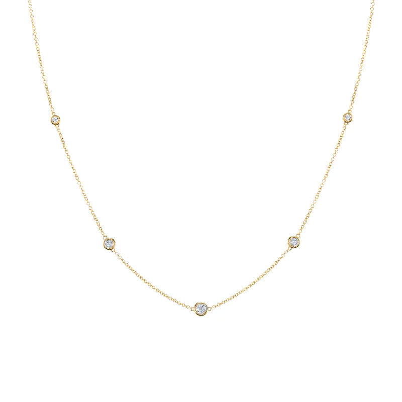 Diamond Bezel Strand Necklace sold by Baby Gold