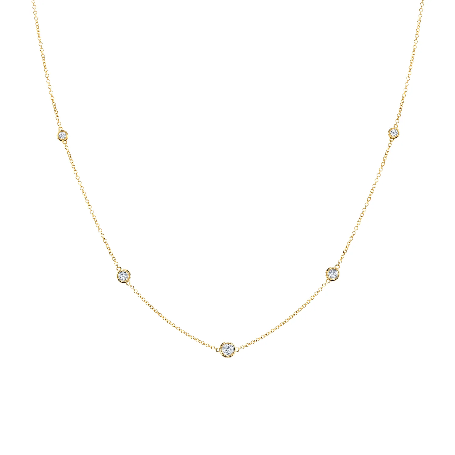 Diamond Bezel Strand Necklace sold by Baby Gold