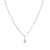 Wire Paperclip Diamond Bezel Necklace sold by Baby Gold