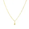 Wire Paperclip Diamond Bezel Necklace sold by Baby Gold