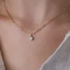 Wire Paperclip Diamond Bezel Necklace sold by Baby Gold