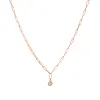 Wire Paperclip Diamond Bezel Necklace sold by Baby Gold
