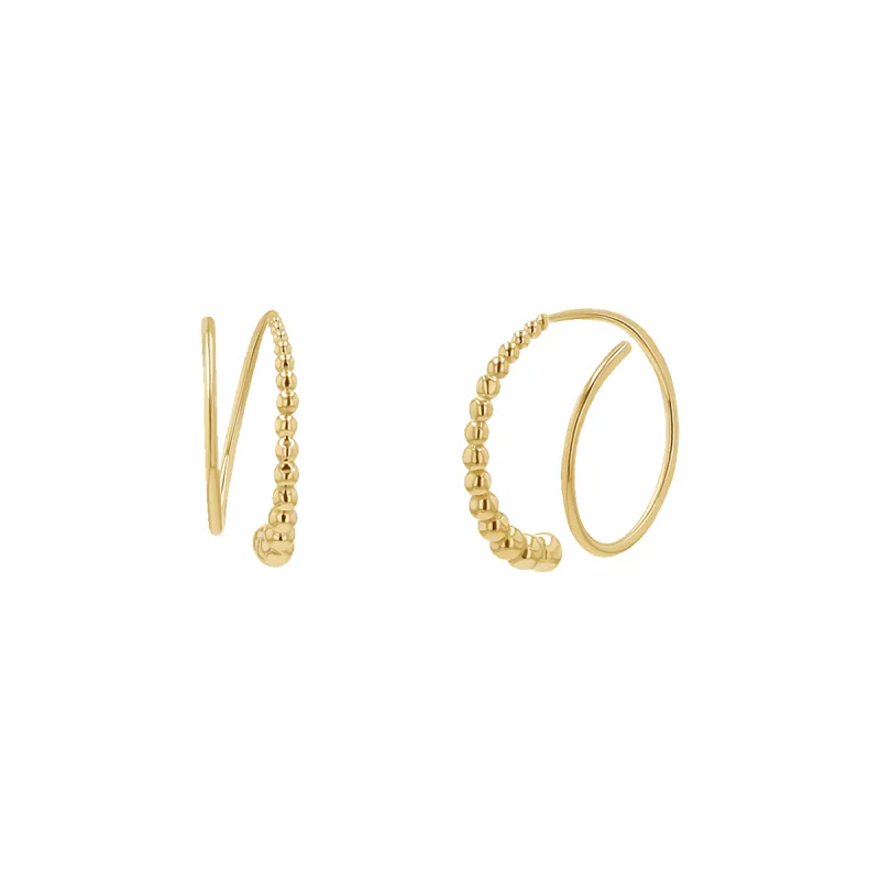 Bead Coil Hoop Earrings sold by Baby Gold