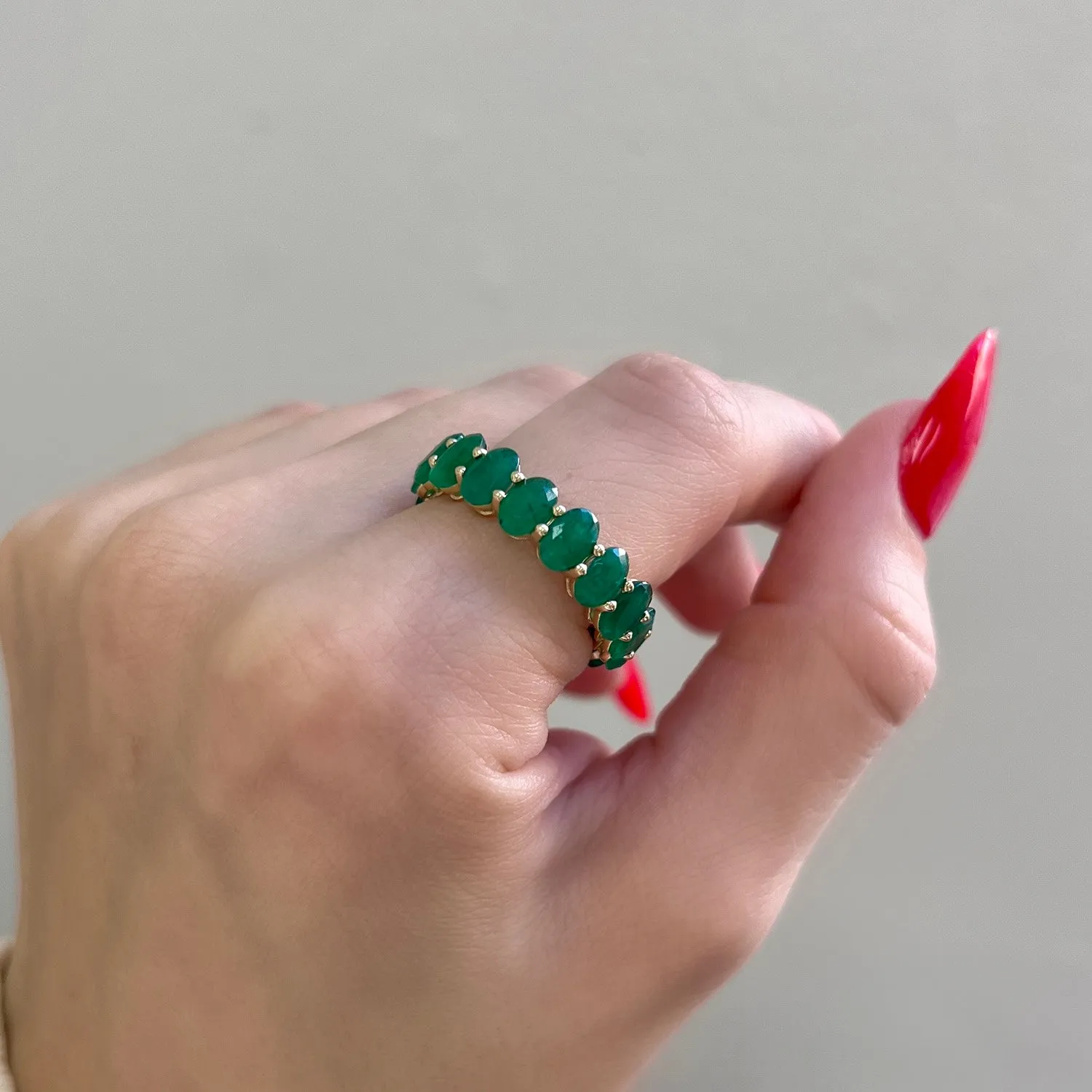 Genuine Emerald Oval Eternity Band sold by Baby Gold product image thumbnail 4