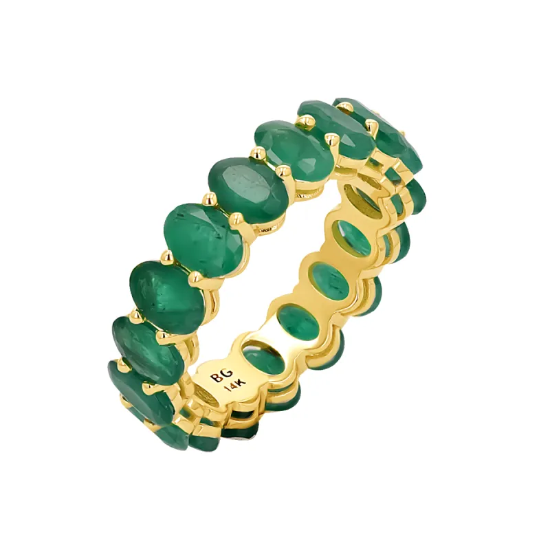 Genuine Emerald Oval Eternity Band sold by Baby Gold