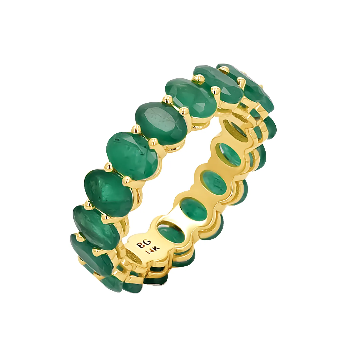 Genuine Emerald Oval Eternity Band sold by Baby Gold