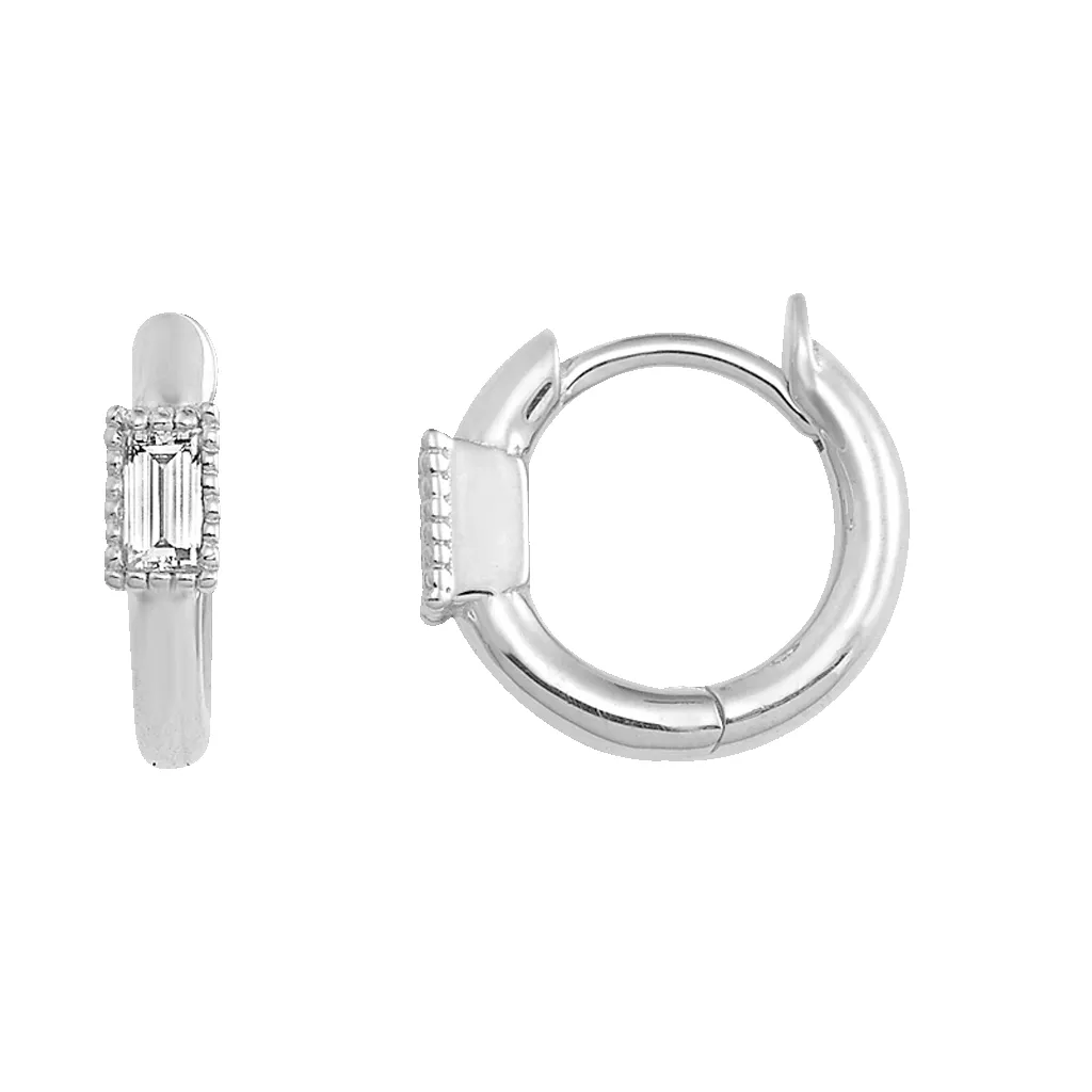 Shapes Baguette Huggie Earrings sold by Baby Gold product image thumbnail 2