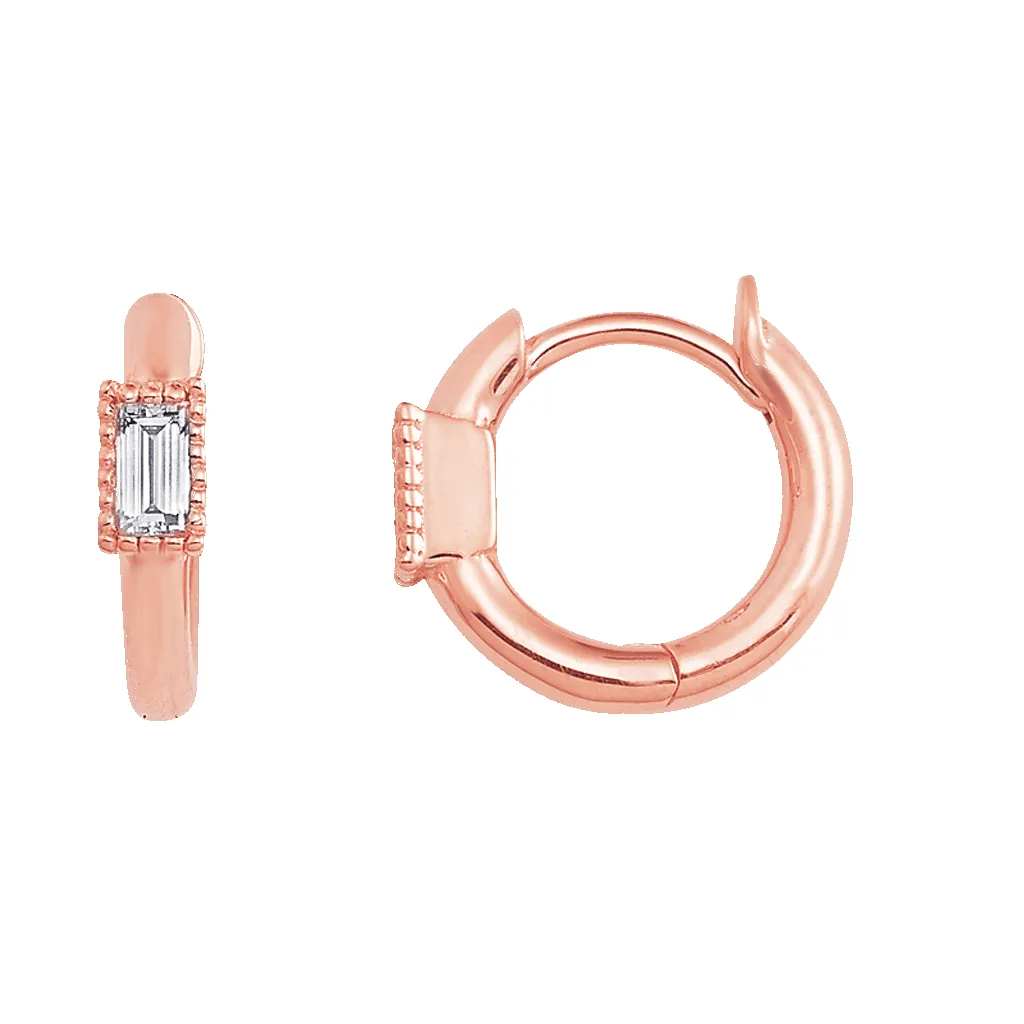 Shapes Baguette Huggie Earrings sold by Baby Gold product image thumbnail 3