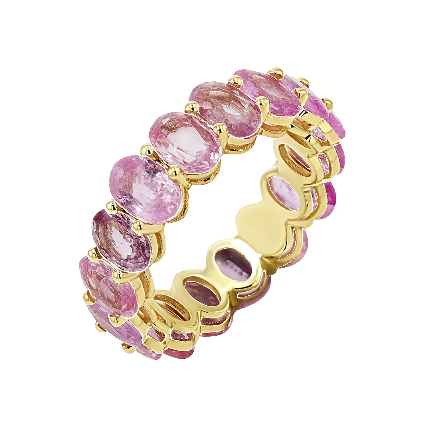 Genuine Pink Sapphire Oval Eternity Band sold by Baby Gold