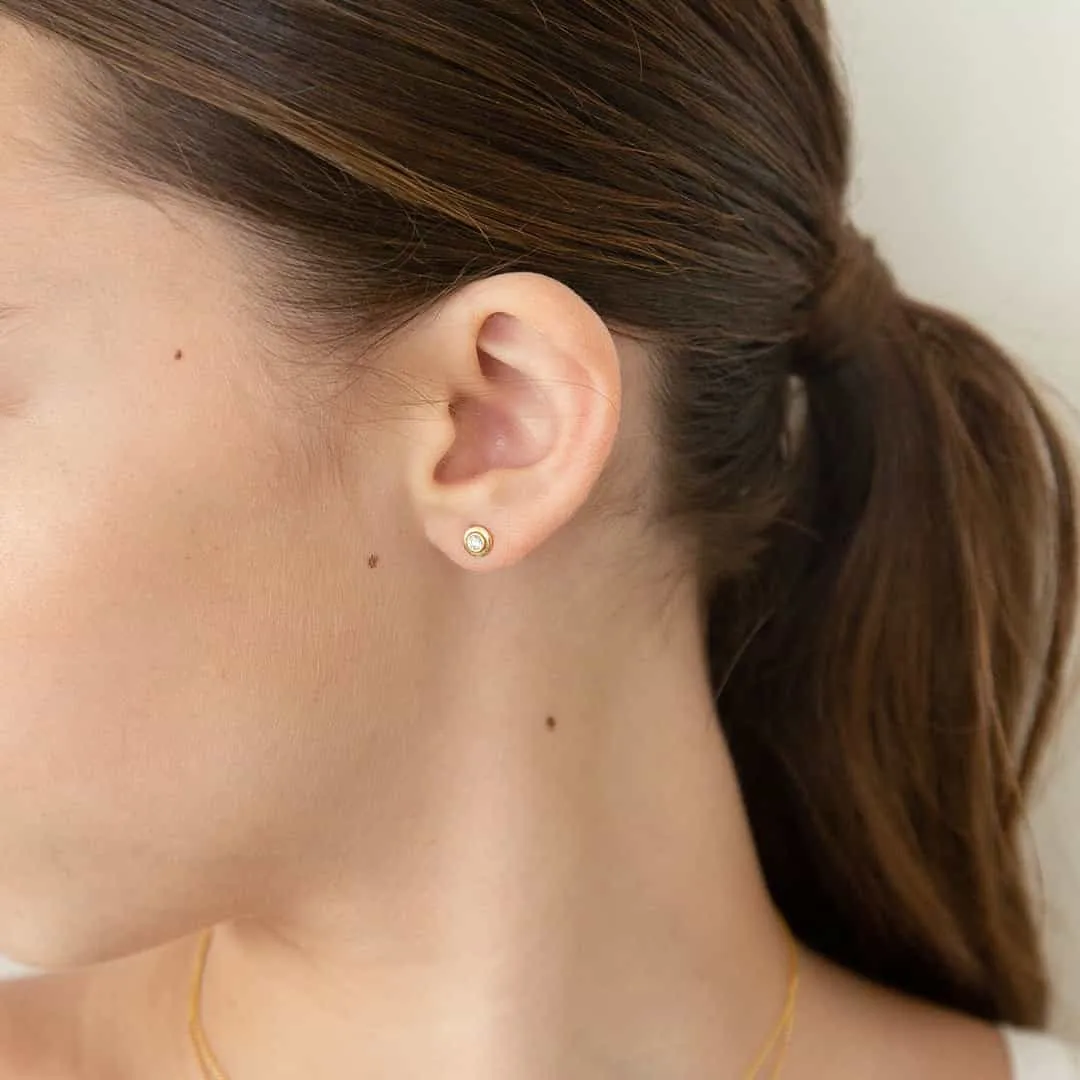 Trinatier Petit Bezel Stud Earrings sold by Baby Gold product image thumbnail 4