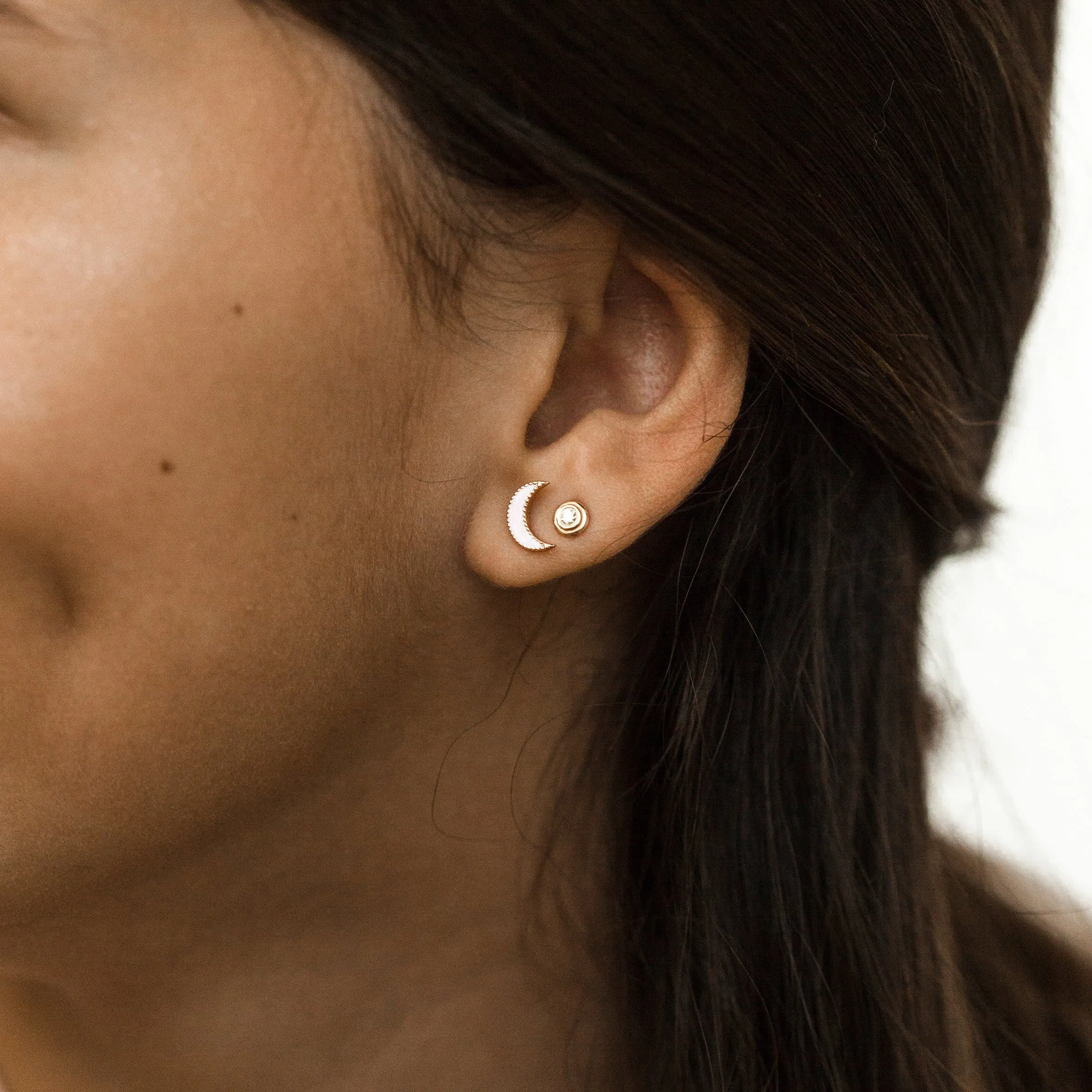 Trinatier Petit Bezel Stud Earrings sold by Baby Gold product image thumbnail 3