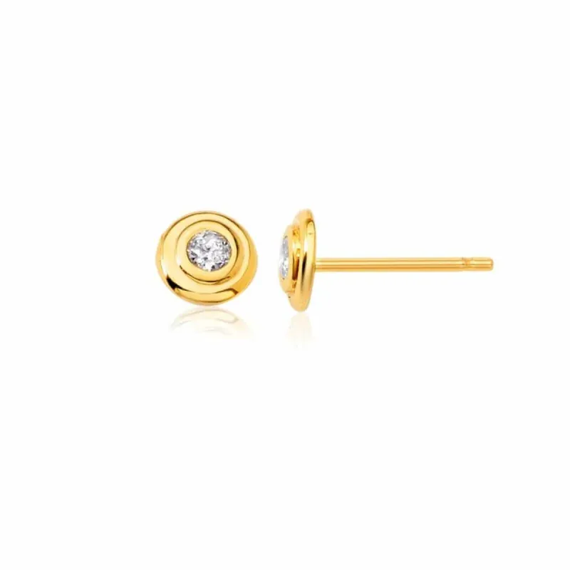 Trinatier Petit Bezel Stud Earrings sold by Baby Gold