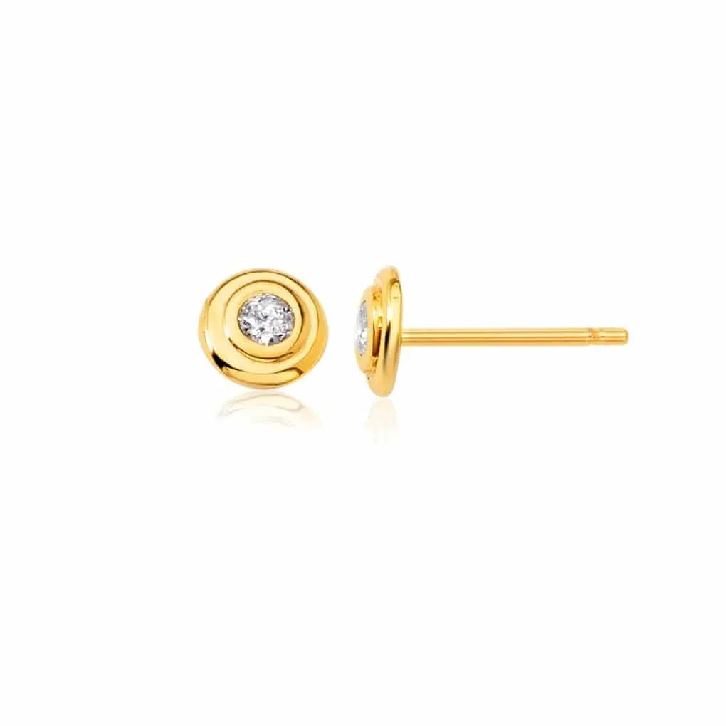 Trinatier Petit Bezel Stud Earrings sold by Baby Gold
