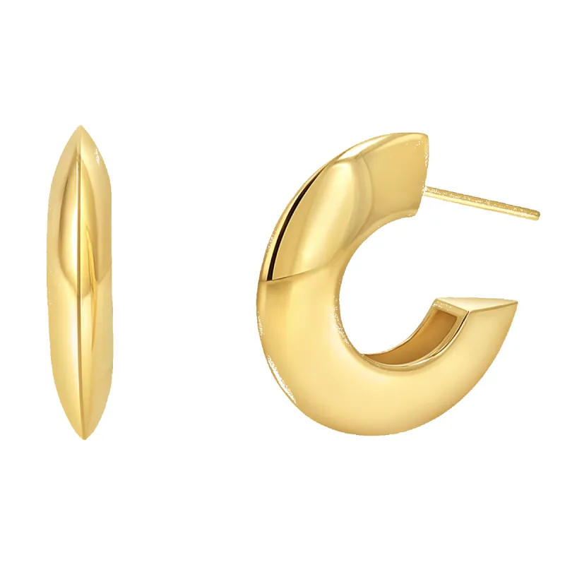 Crescent Dome Hoop Earrings sold by Baby Gold