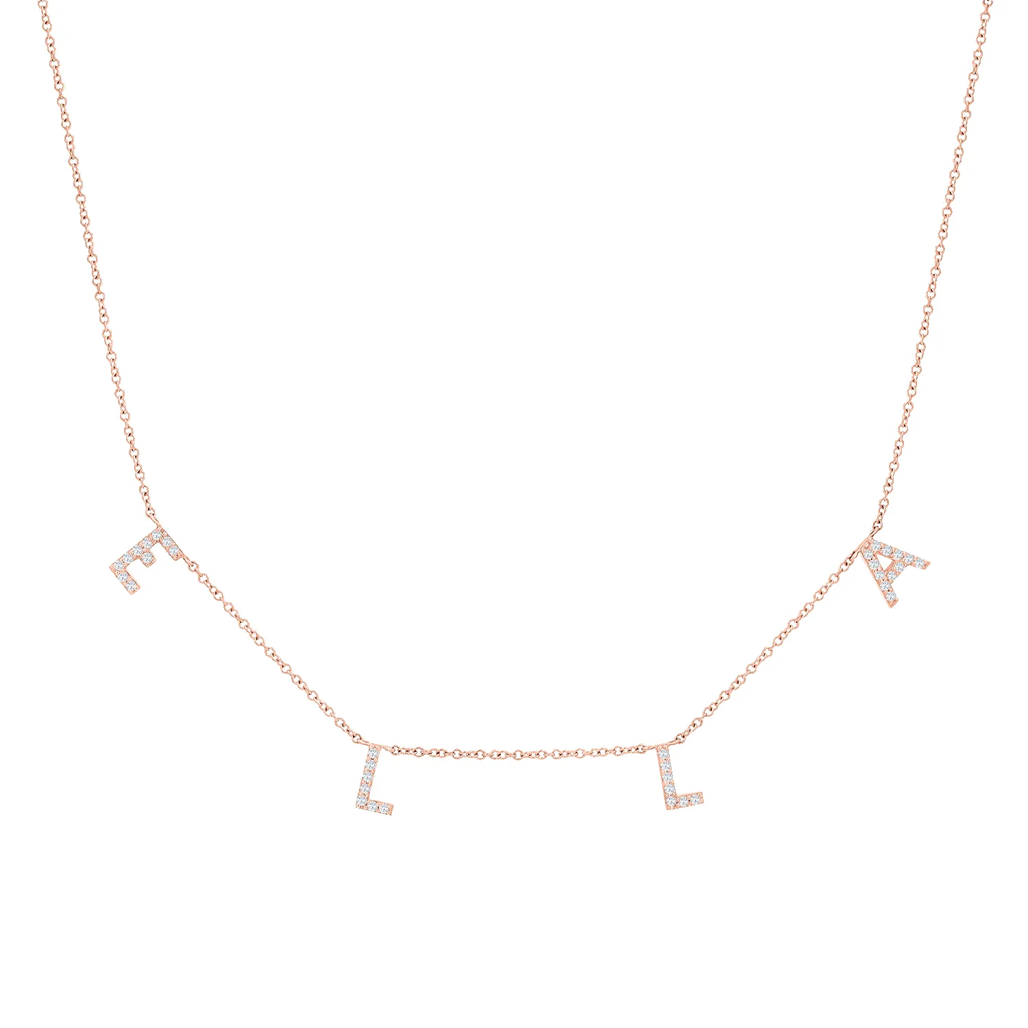 Diamond Spaced Letter Necklace sold by Baby Gold product image thumbnail 3