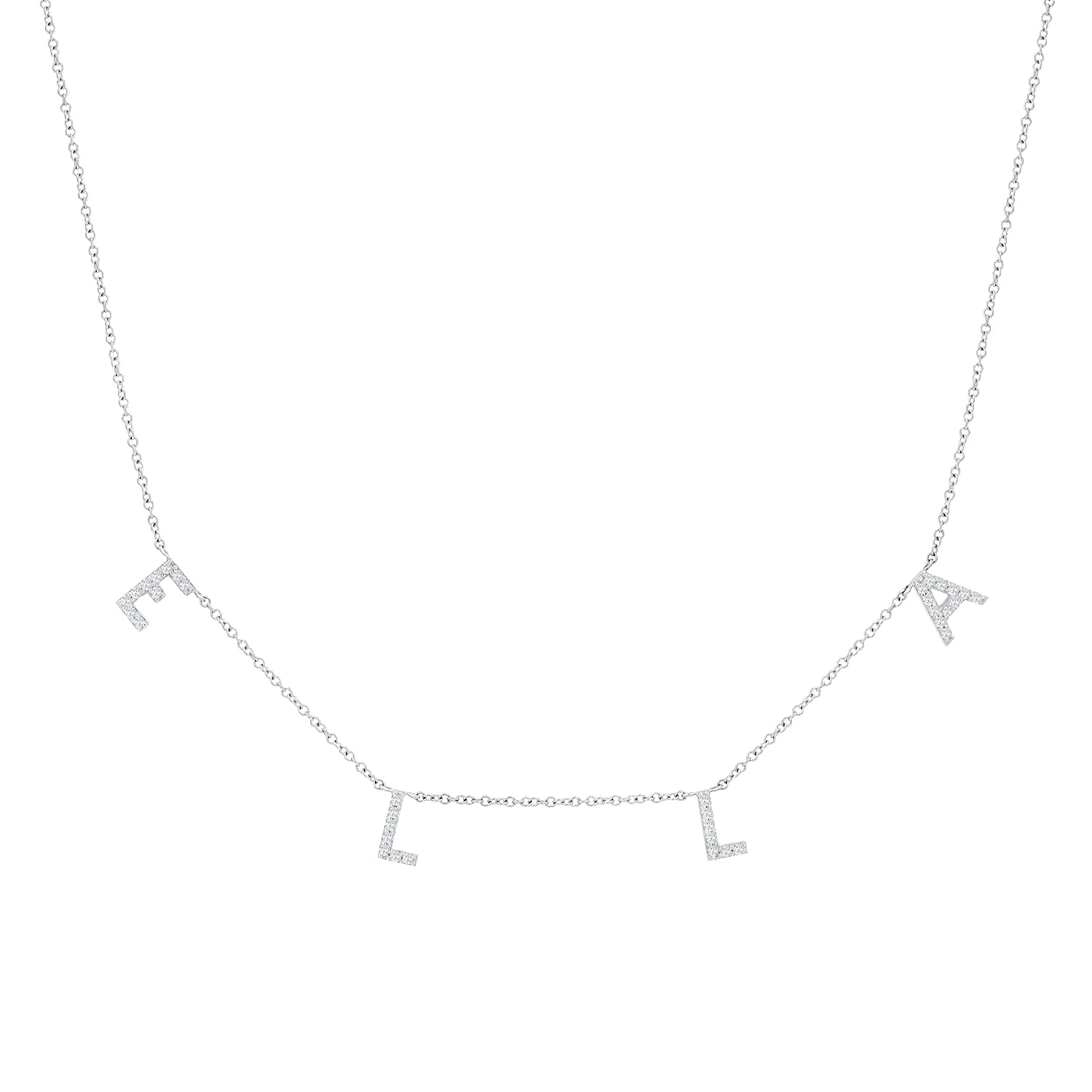 Diamond Spaced Letter Necklace sold by Baby Gold product image thumbnail 2