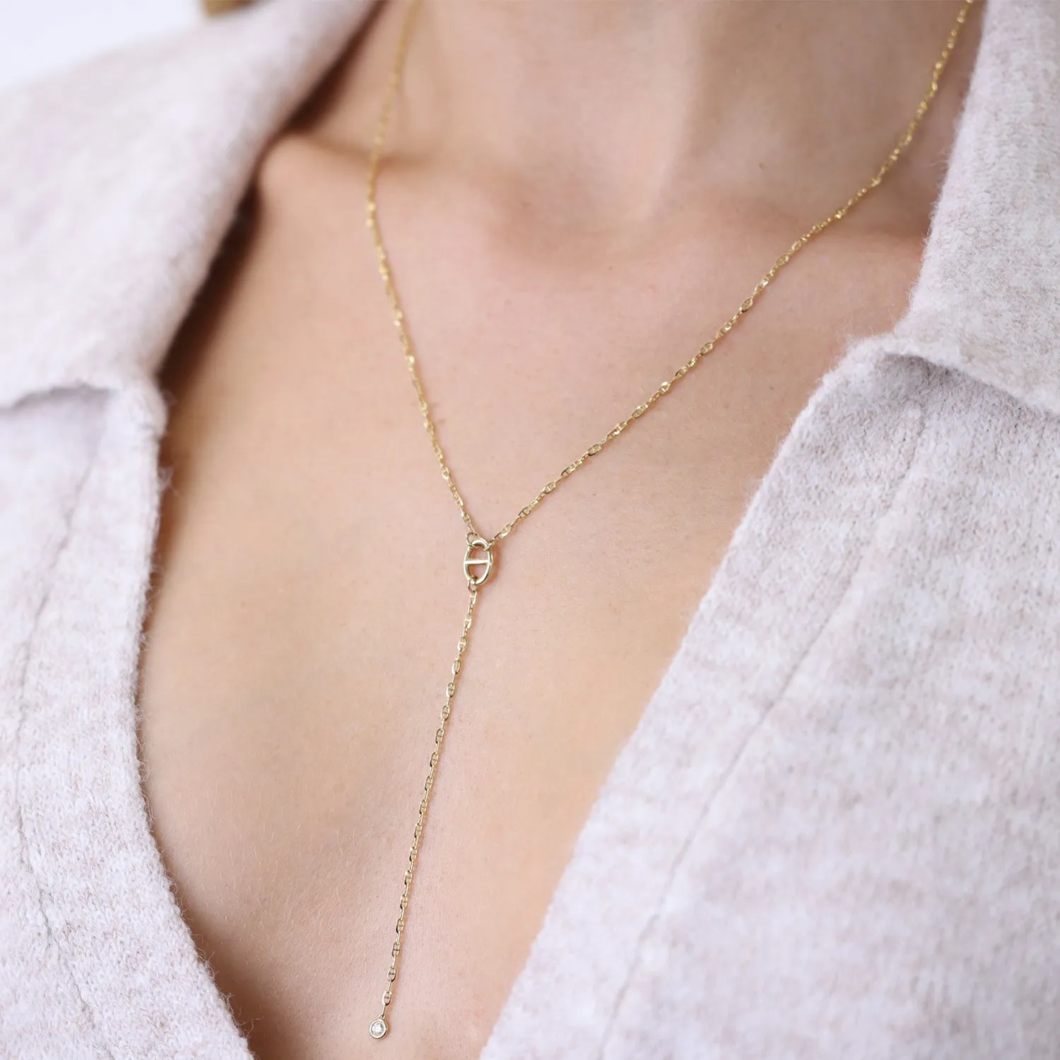 Diamond Mariner Lariat Necklace sold by Baby Gold product image thumbnail 5