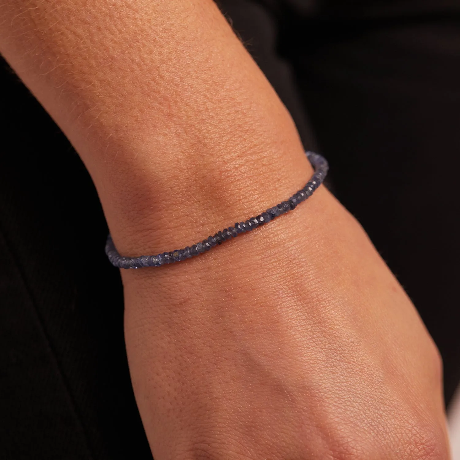 Blue Sapphire Faceted Bead Bracelet sold by Baby Gold product image thumbnail 3