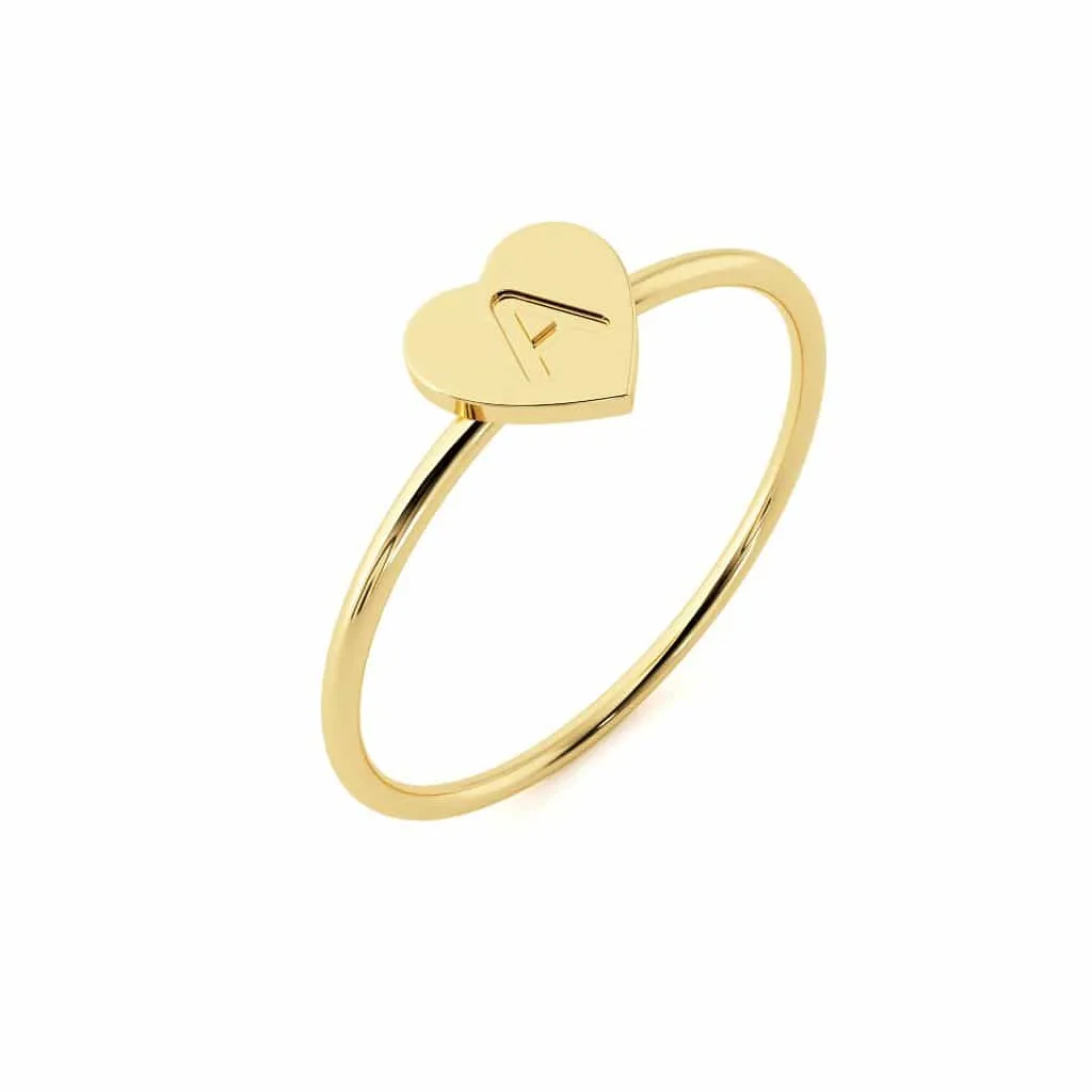 Moyen Initial Heart Ring sold by Baby Gold