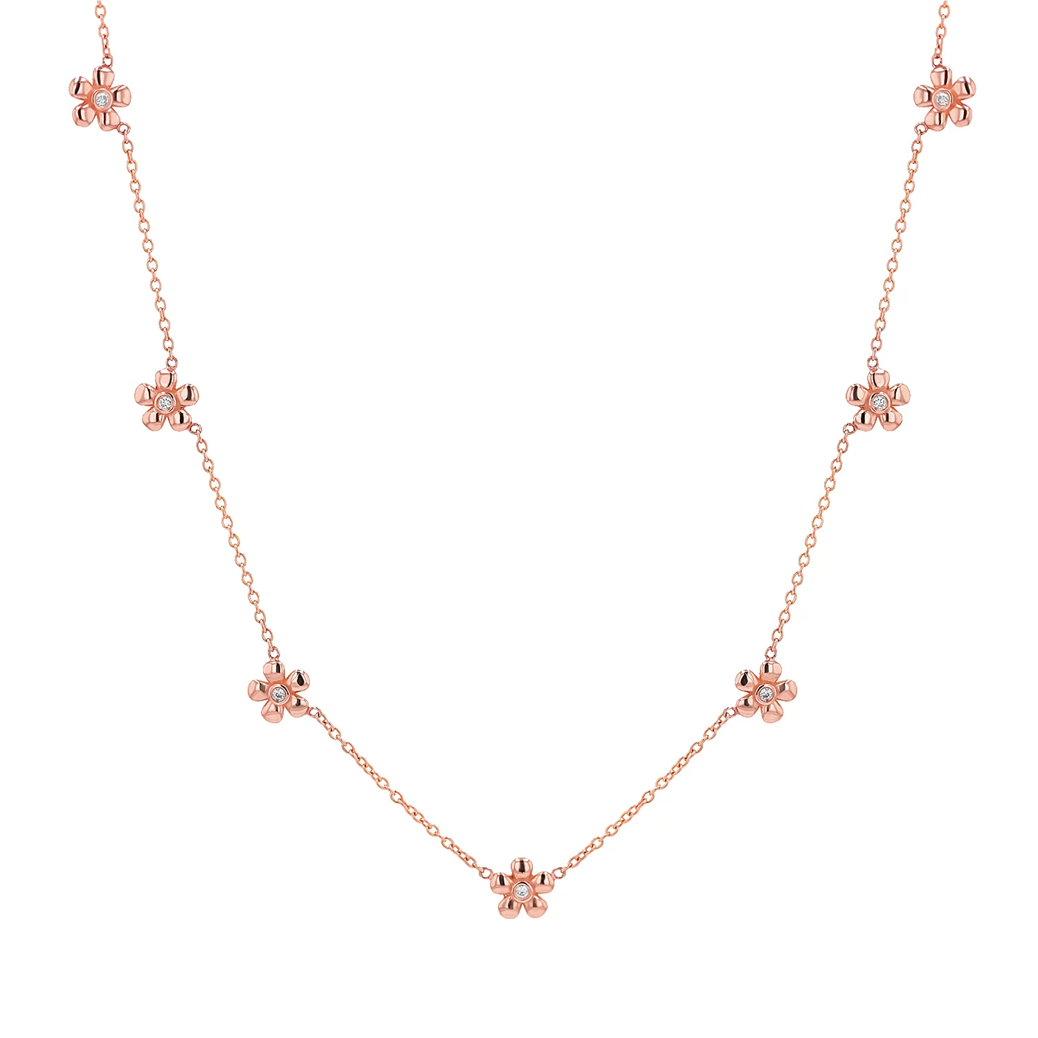 Diamond Flower Chain Necklace sold by Baby Gold product image thumbnail 3
