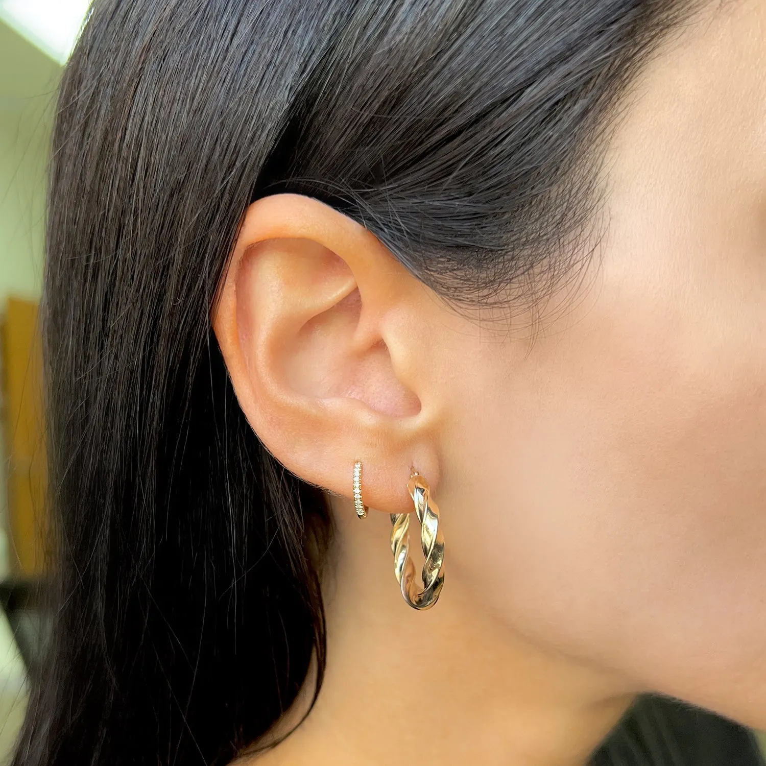 Large Twist Hoop Earrings sold by Baby Gold product image thumbnail 5