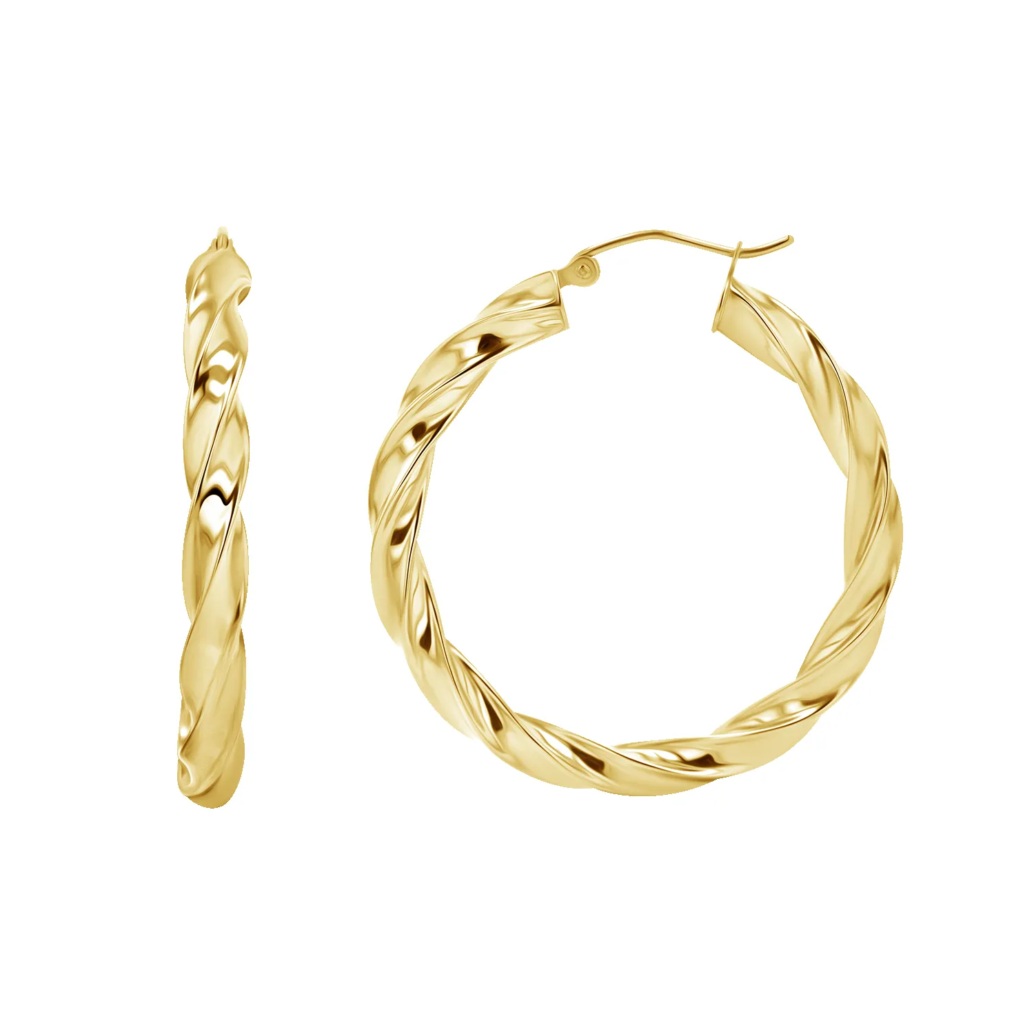 Large Twist Hoop Earrings sold by Baby Gold