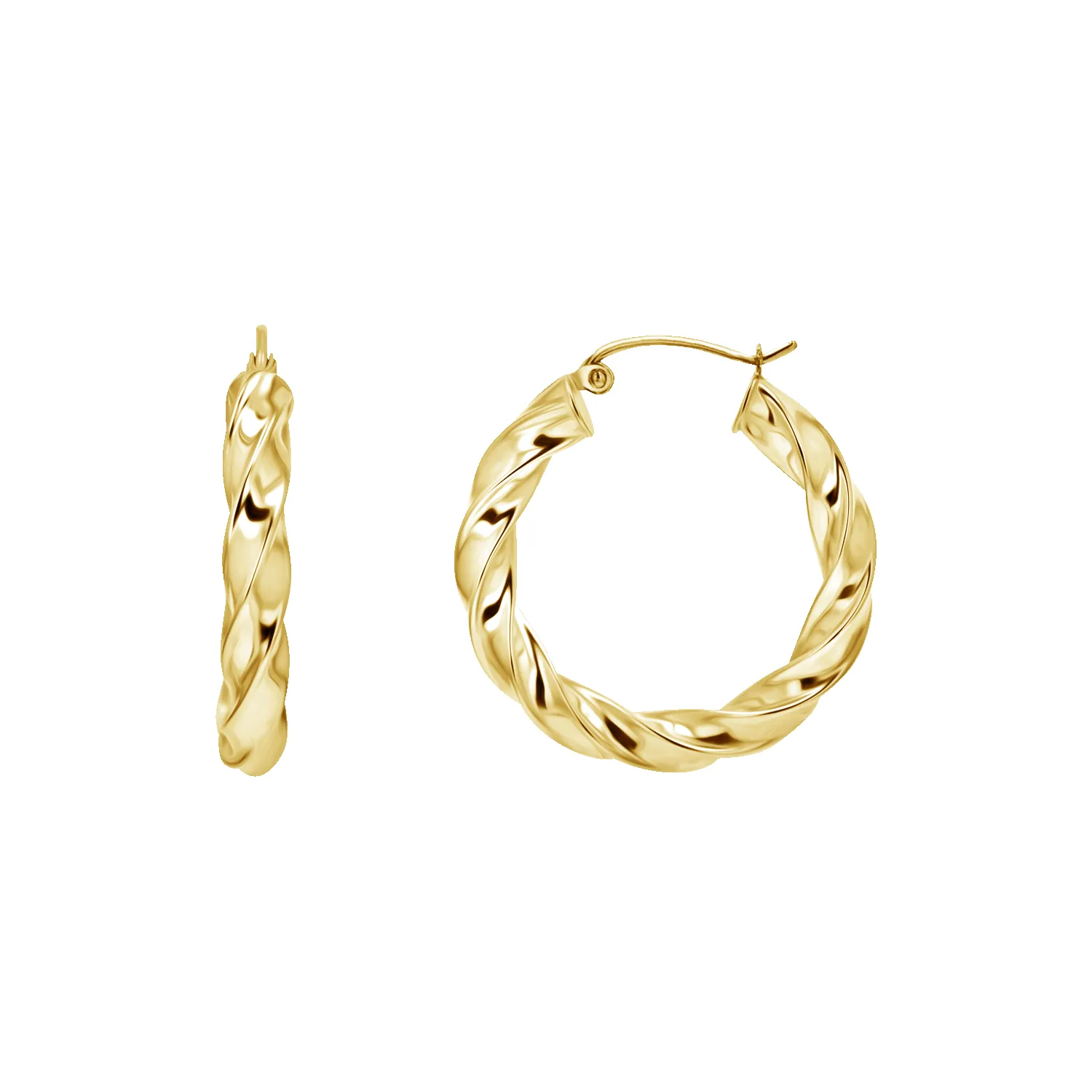 Large Twist Hoop Earrings sold by Baby Gold product image thumbnail 2