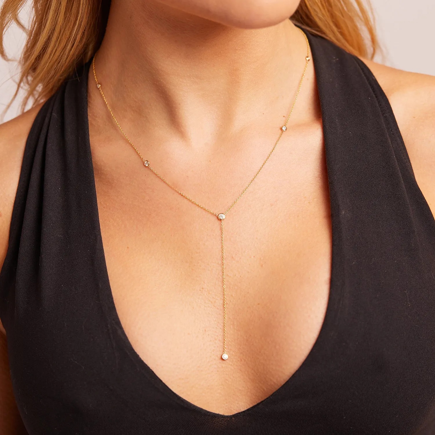 Diamond Lariat Necklace sold by Baby Gold product image thumbnail 5
