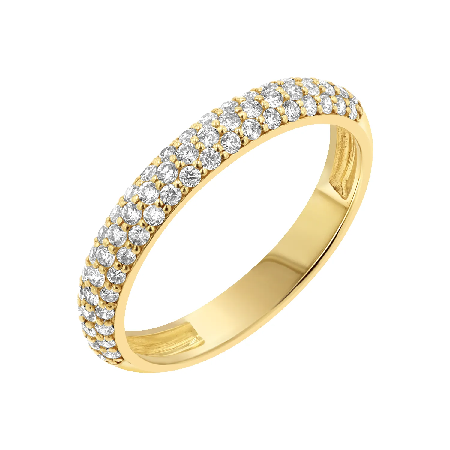 Three Row Pave Diamond Band sold by Baby Gold