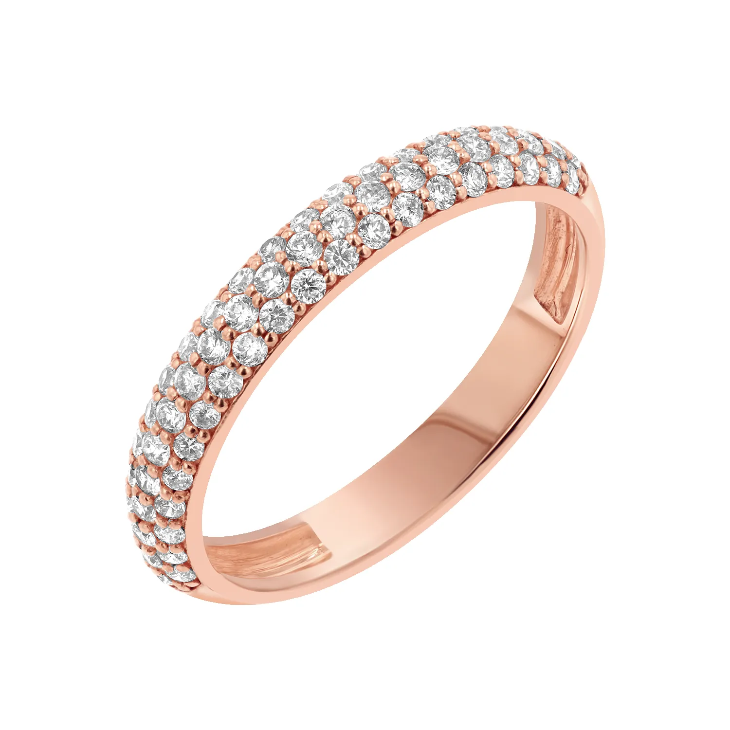 Three Row Pave Diamond Band sold by Baby Gold product image thumbnail 3