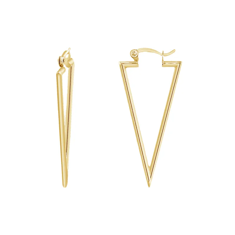 Triangle Hoop Earrings made by Baby Gold