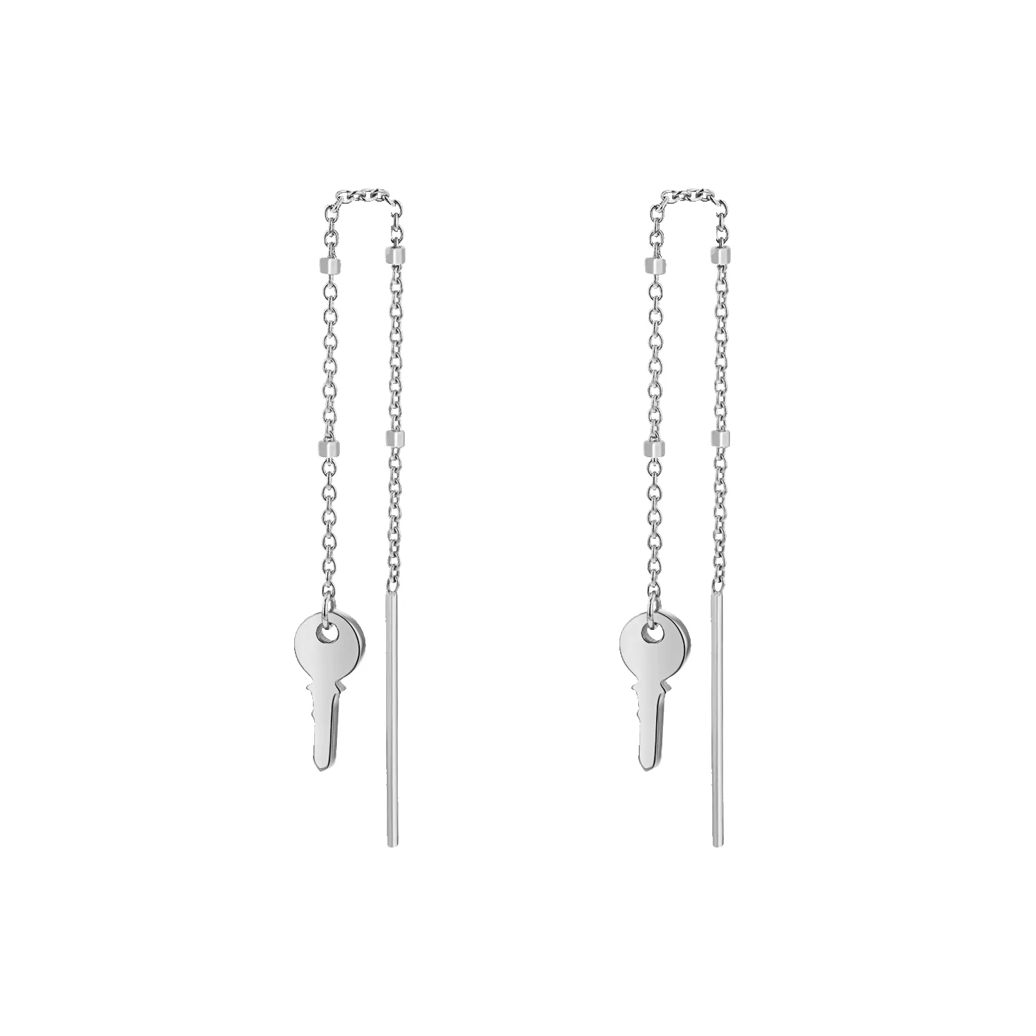 Key Sparkle Chain Threader Earring sold by Baby Gold product image thumbnail 5