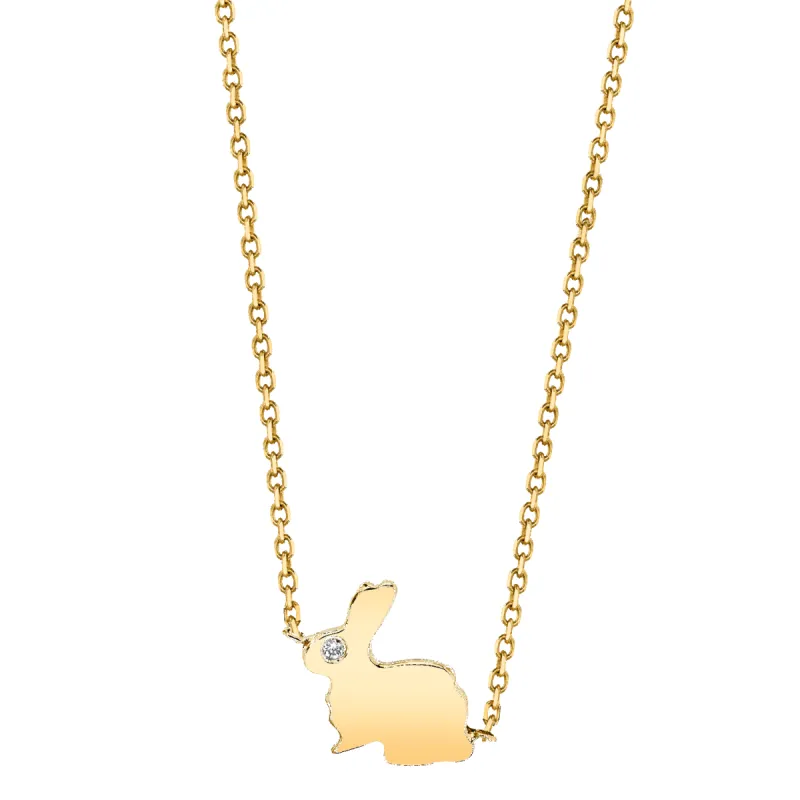 Dainty Bunny Rabbit Necklace sold by Baby Gold