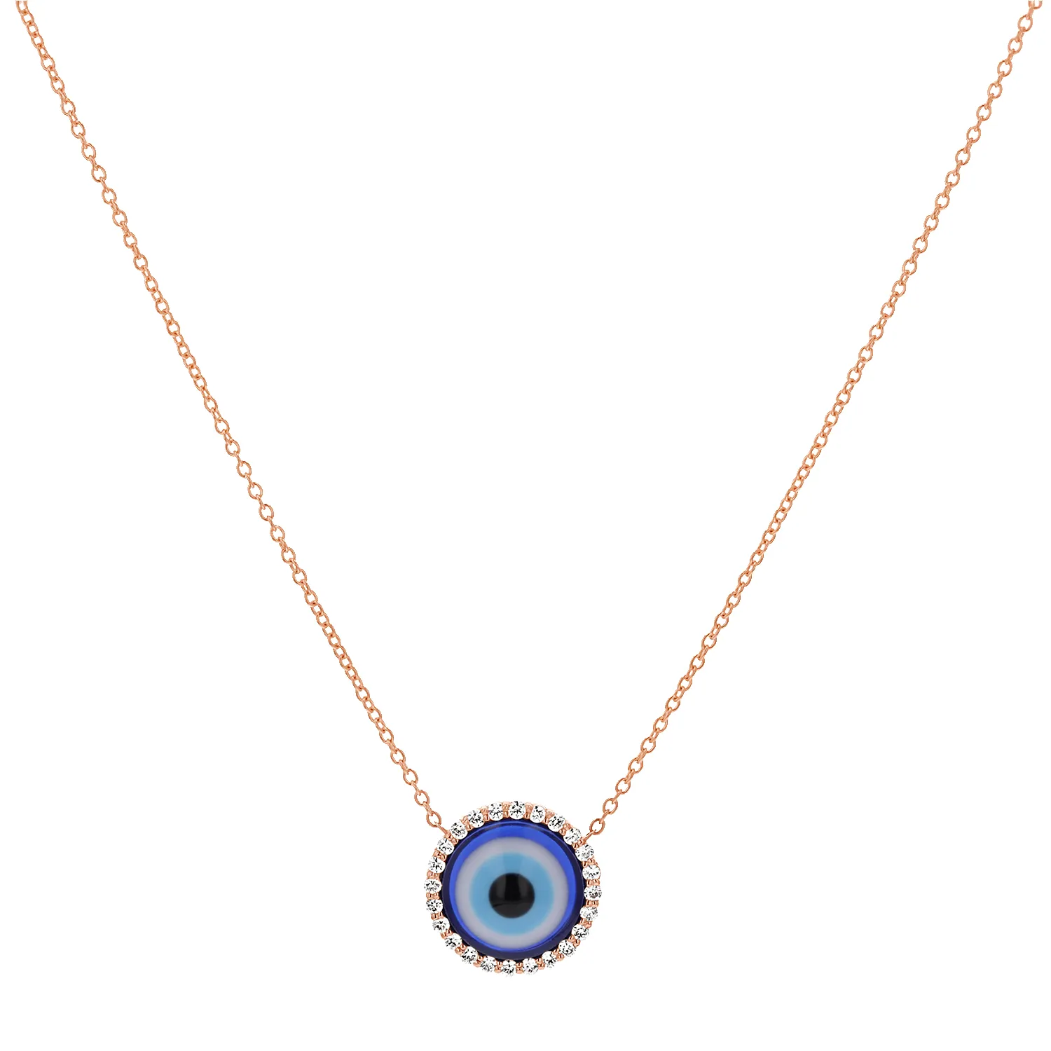 Round Diamond Evil Eye Necklace sold by Baby Gold product image thumbnail 3