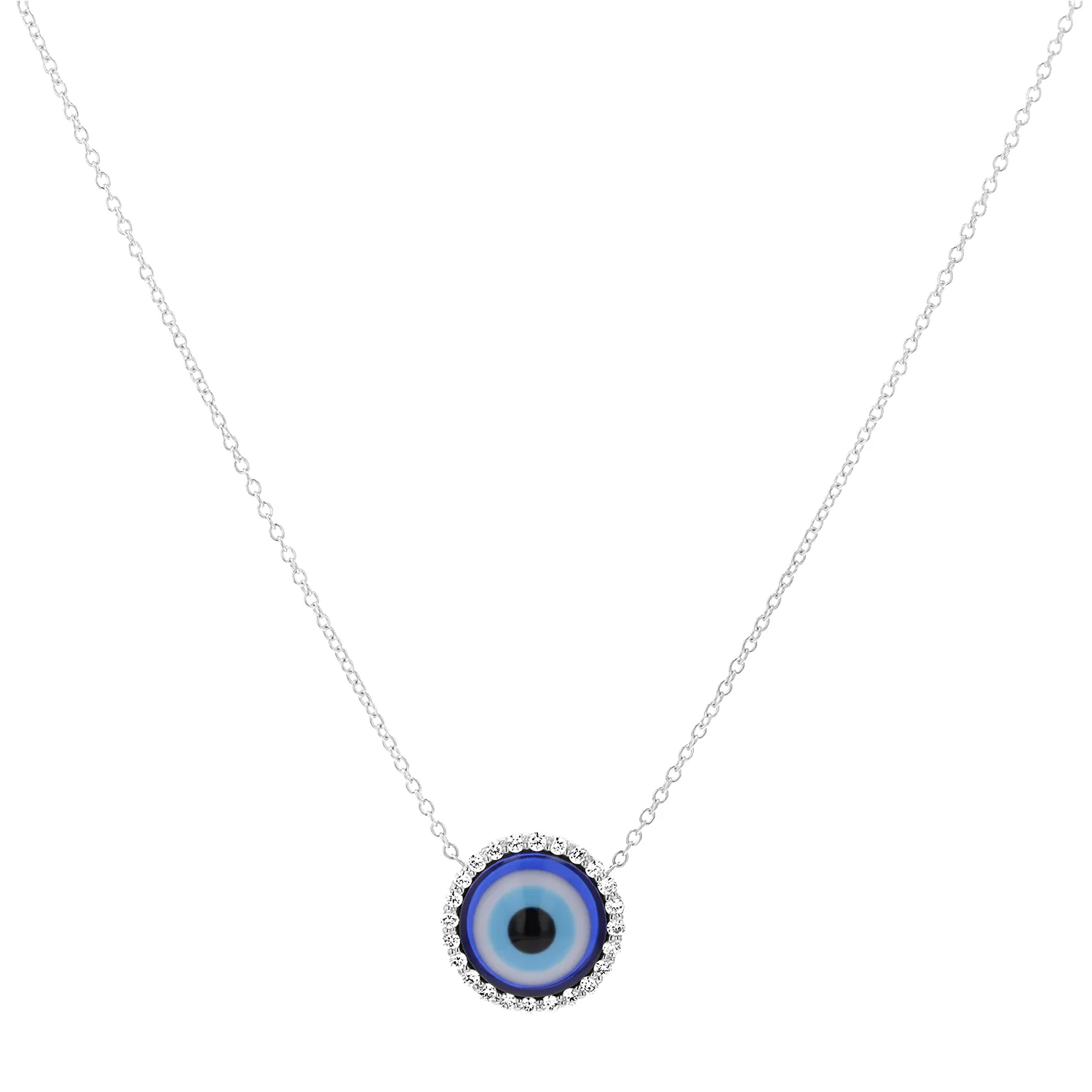 Round Diamond Evil Eye Necklace sold by Baby Gold product image thumbnail 2