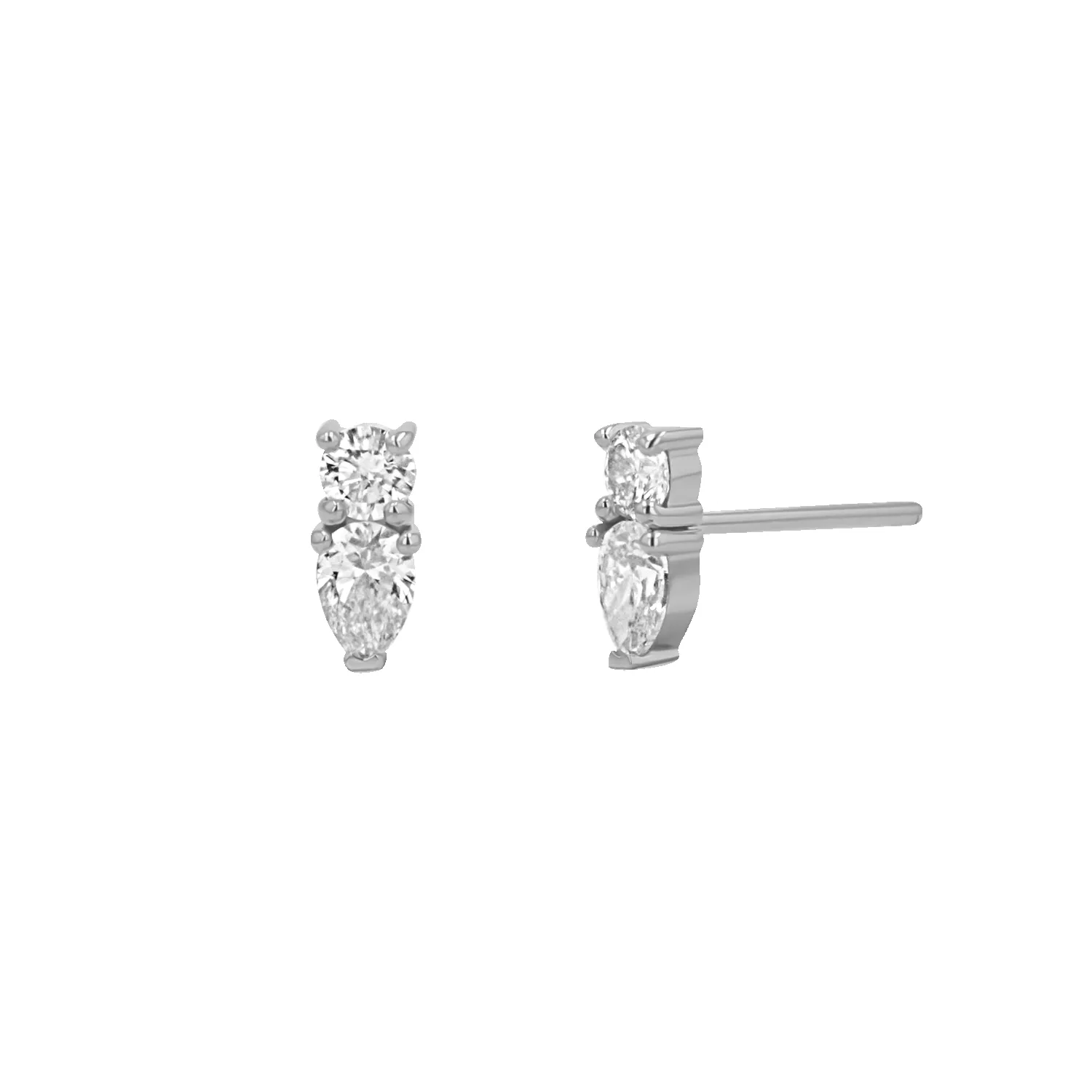 Diamond Duo Drop Studs sold by Baby Gold product image thumbnail 2