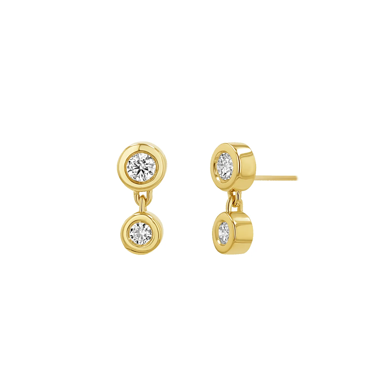 Linked Diamond Duo Studs sold by Baby Gold