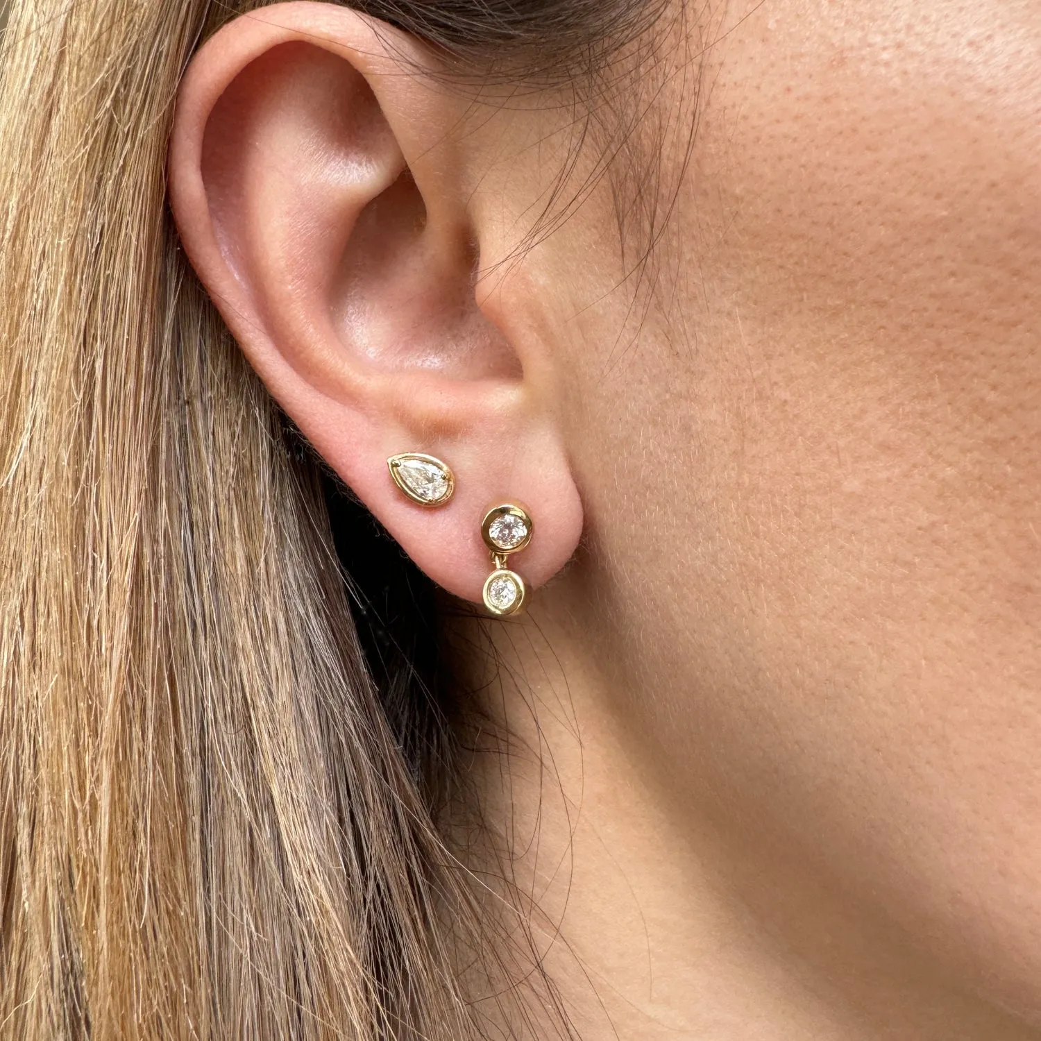 Linked Diamond Duo Studs sold by Baby Gold product image thumbnail 4